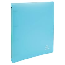 Classeur 4 anneaux 30 mm polypropylène Chromaline Pastel - A4 Maxi - Bleu pastel - x 15 - Exacompta