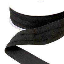 Elastique 2 bandes en relief 45mm noir au mètre