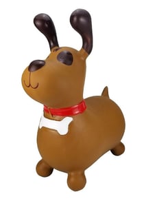 Animal sauteur skippy chien marron - ballon sauteur bebe - jeu pour rebondir