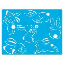 Pochoir plastique souple réutilisable 18,5 x 14,5 cm Fabrika Decoru LAPIN 387