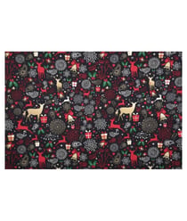 Tissu coton Noël décorations de 140 cm de largeur fairy anthracite vendu par 50 cm