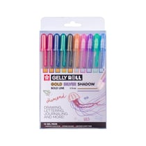 10 stylos  - Pointe 0,7mm - 6 couleurs - Gelly Roll - Gold silver shadow - Sakura