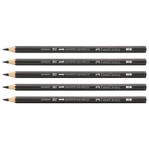 Crayon graphite aquarelle FABER-CASTELL - Mine 3,3 mm - Dureté 2B - Noir - Lot de 5