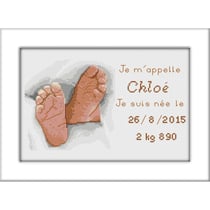 LUC - Kit à broder point de croix Naissance Chloé