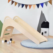 Toboggan d'intérieur bois naturel - 3 à 8 ans - 80 x 64 x 172 cm