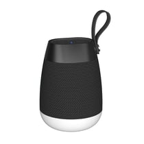 Enceinte Bluetooth Sans Fil Tissu Cylindrique Subwoofer Étanche Avec Lumière RGB Noir YONIS