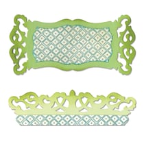 Gabarit de découpe Sizzix Sizzlits - Étiquette et bordure volutes par Rachael Bright