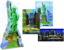 3 puzzles enfant new-york 40 - 60 - pièces - collection nathalie lete - vilac - 8640