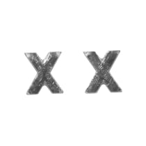 Lettres en cire - X - , argent, 9mm, 2 pces