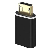 Adaptateur de charge Lighning femelle vers Micro-USB mâle Format Compact Noir