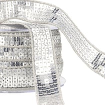 Galon paillettes argent foncé au mètre