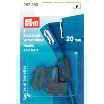 Agrafes et barrettes plates pour jupe noir 20mm