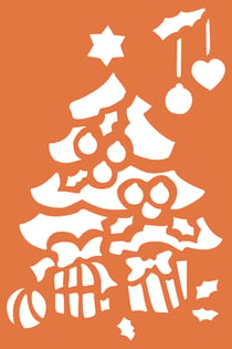 POCHOIR GEANT PERE NOEL et SAPIN