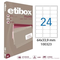 Apli 100323 x5 - Etiquettes blanches format 64 x 33,9 mm - Carton de 5 boites Réf.100323