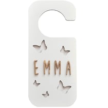 Accroche-porte personnalisable - Papillons blanc