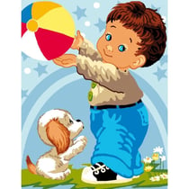 Princesse - Canevas antique 50x65 cm Attraper le balon