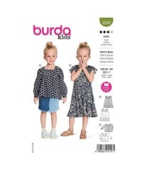 Patron Burda 9249 - Robe et la blouse encolure rectangulaire 2-7 ans taille n°FR 2-7 ANS