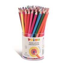 Crayon de couleur PRIMO - Hexagonal laqué - 12 couleurs - Pot de 72 pièces