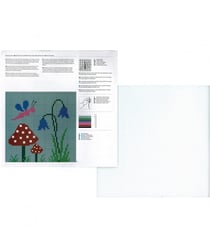 Canevas enfant avec cadre - Jardin Papillon - Rico Design Bleu