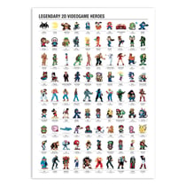 Affiche 50x70 cm - Legendary 2D Videogame heroes - Olivier Bourdereau