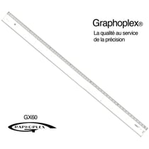 Graphoplex - Règle transparente 1 biseau + bosselage 60 cm