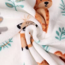 Tissu Doudou Savane Douce sur fond Blanc - Au mètre