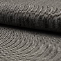 Tissu Jacquard polyviscose  extensible Chevrons noirs sur fond Blanc