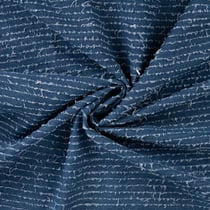 Tissu Jean Coton rayures déchirées Bleu foncé