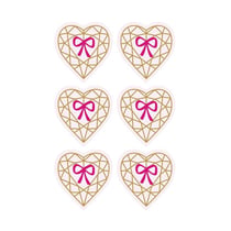 Autocollants 3D 4 cm - Cœur diamant sur fond rose clair