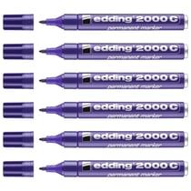 Lot de 6 marqueurs permanents - EDDING - Pointe ronde 1,5-3 mm - Violet - 2000C