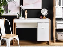 Bureau Panneau de particules de bois Marron/blanc JOHNSON - Beliani