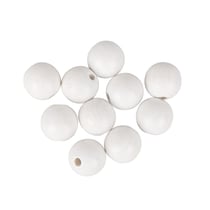 Boules bois percées FSC 100%,mat, ø 25mm, blanc, 6 pces