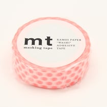 Masking Tape - Pois Rouge fluo - 7 m x 15mm