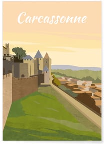 Affiche ville Carcassonne | A3 : 29,7x42cm