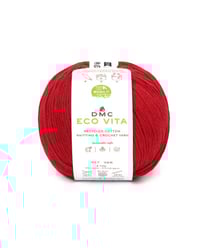 Fil de coton recyclé ECO VITA pour tricot et crochet - 100GR - DMC 555 Lueur rouge