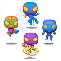 Marvel - Pack 4 figurines POP! Miles Morales (BLKLT) 9 cm