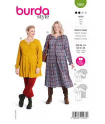 Patron Burda 5865-Robe & tunique taille n°FR 46-56
