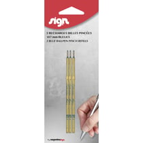 Recharges pour stylo à bille - Bleu - Universel - Pointe fine - Lot de 3 recharges