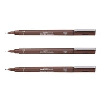 Lot de 3 feutres techniques permanents pointe calibrée 0,5 mm - UNI-BALL - Sépia