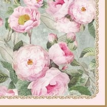4 serviettes en papier découpage collage 33 cm Easy Life TABLEAU DE ROSES