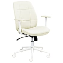 Chaise de Bureau Beige en Tissu Pivotant Réglable en Hauteur avec Accoudoirs Style Traditionnel Moderne