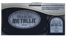 Encre Stazon métallic argentée