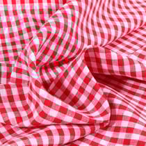 Tissu Rayures Petits carreaux 5 mm Rouge