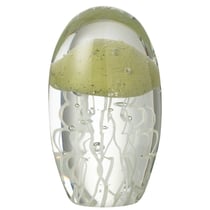 Presse papier sulfure coeur rouge en verre 9.5 cm