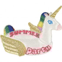 Ecusson thermocollant bouées fun licorne 4,5x6cm