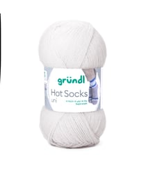 Laine à chaussettes à tricoter HOT SOCKS UNI - Grundl - certifiée Oeko-Tex 29 Blanc