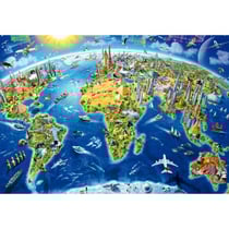 Puzzle symboles du monde 2000 pieces - collection carte du monde - educa - 17129