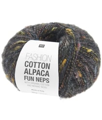Pelote de coton, mérino et alpaga FASHION COTTON ALPACA FUN NEPS – Rico Design 06 Noir