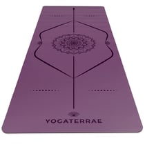 Tapis de Yoga Violet Antidérapant PU-Caoutchouc naturel Éco-Responsable MANDALA Premium 183x68x0,4cm