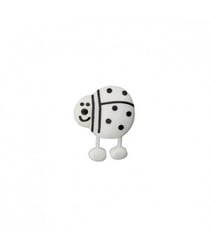 Carte de 2 boutons Coccinelle Blanc 15mm - Union Knopf Blanc